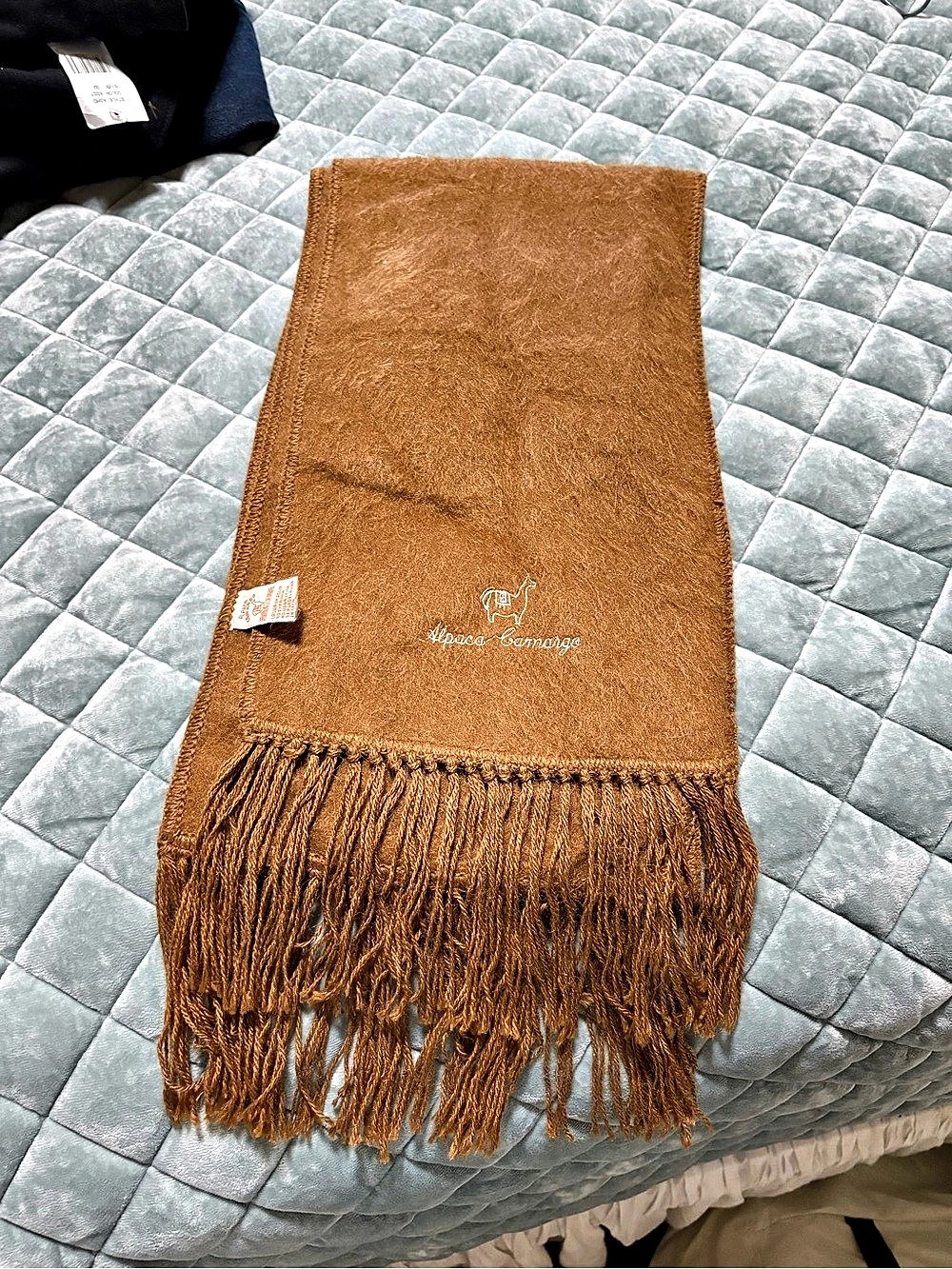 Alpaca Camargo Alpaca Blend Fringe Scarf Brown